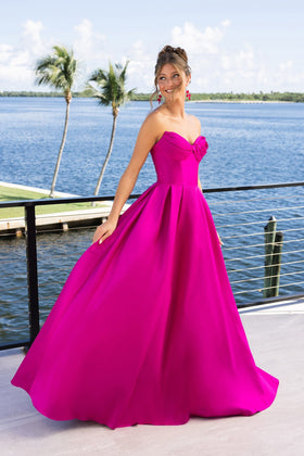 Portia and Scarlett XO110 Long Sweetheart A-Line Satin Prom Dress