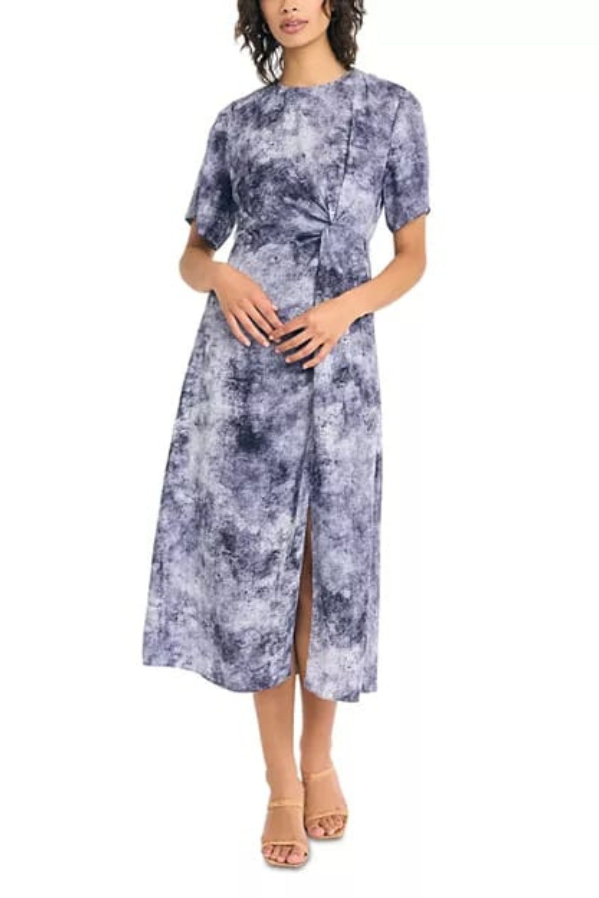 Luxely Women's Twist Front Midi Dress - Gray - Size 8