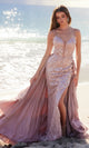 Impresionante vestido de fiesta largo de encaje con sobrefalda | Nox Anabel Y1544