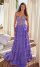 Elegante vestido de fiesta largo sin tirantes con volantes Y1551