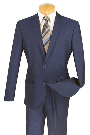 Traje de viaje ajustado y texturizado para hombre en azul