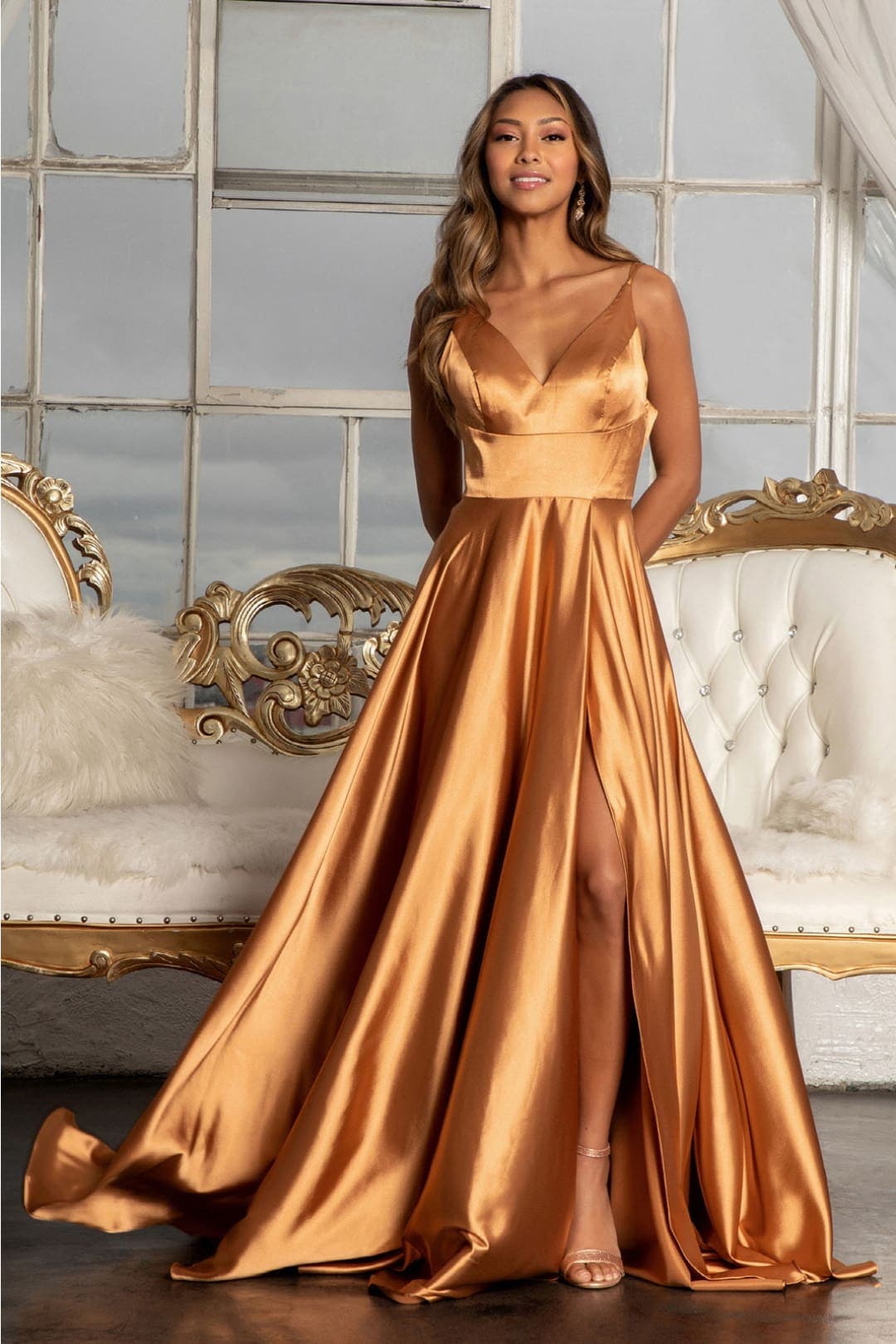 A-line Dress Satin Long Evening Prom Simple Formal Gown New FDSG1991