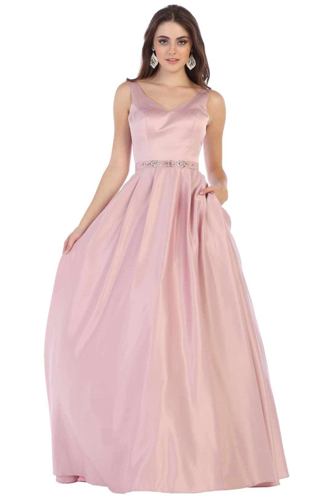 A-line Formal Evening Gown - MAUVE / 10 - Dress
