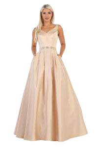 A-line Formal Evening Gown - CHAMPAGNE / 6 - Dress