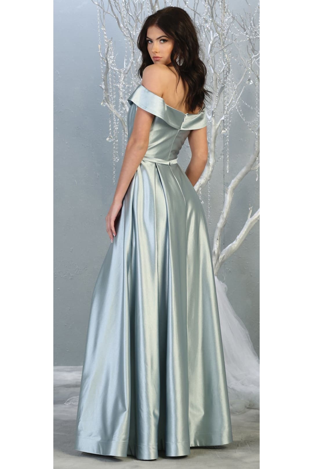 silver metallic formal dress Jovani Prom Dresses