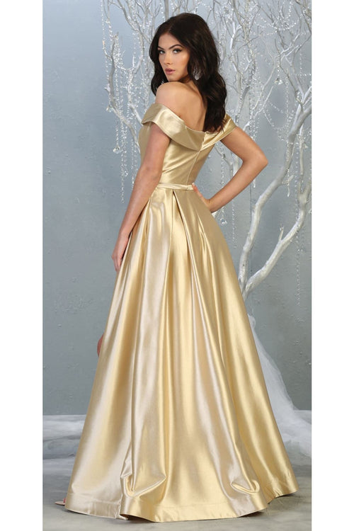 A-line Metallic Formal Unique Dress