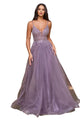 A-Line Pageant Gown 2025 Embellished Formal Evening Dress - ENGLISH VIOLET / XXS - Dress