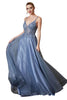 A-Line Pageant Gown 2025 Embellished Formal Evening Dress - SMOKY BLUE / XXS - Dress