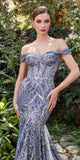 Andrea & Leo A1107 Long Off-Shoulder Lace Gown