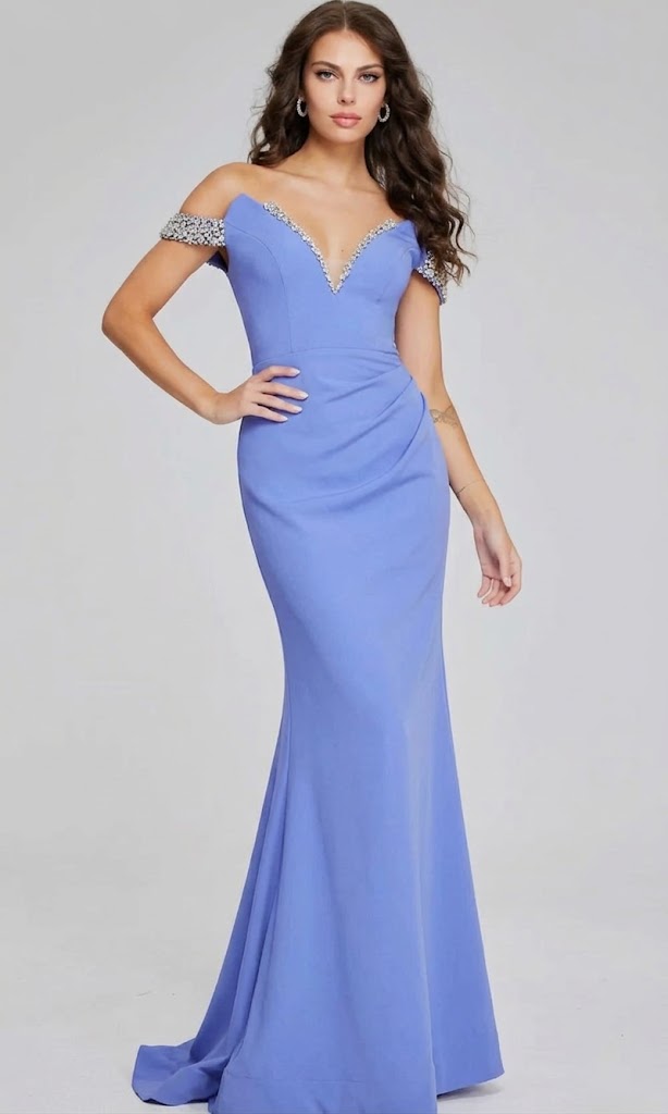 Jovani 42394 - Off Shoulder Beaded Gown
