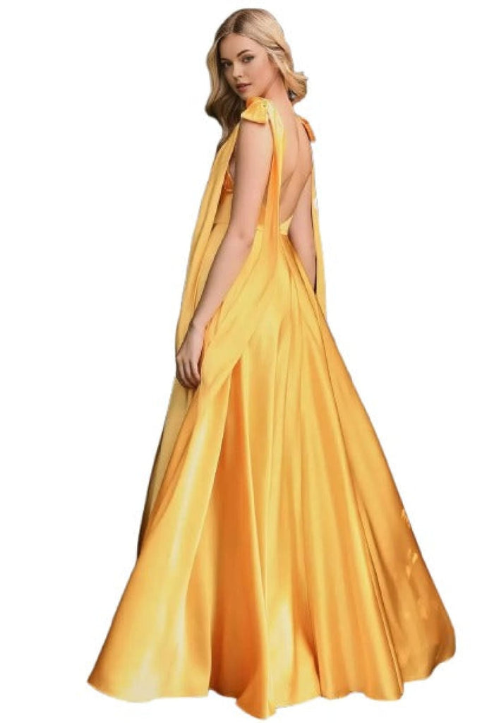 Affordable Soft Satin Prom A-Line Gown 2025 Elegant Evening Dress - Yellow / 4 - Prom