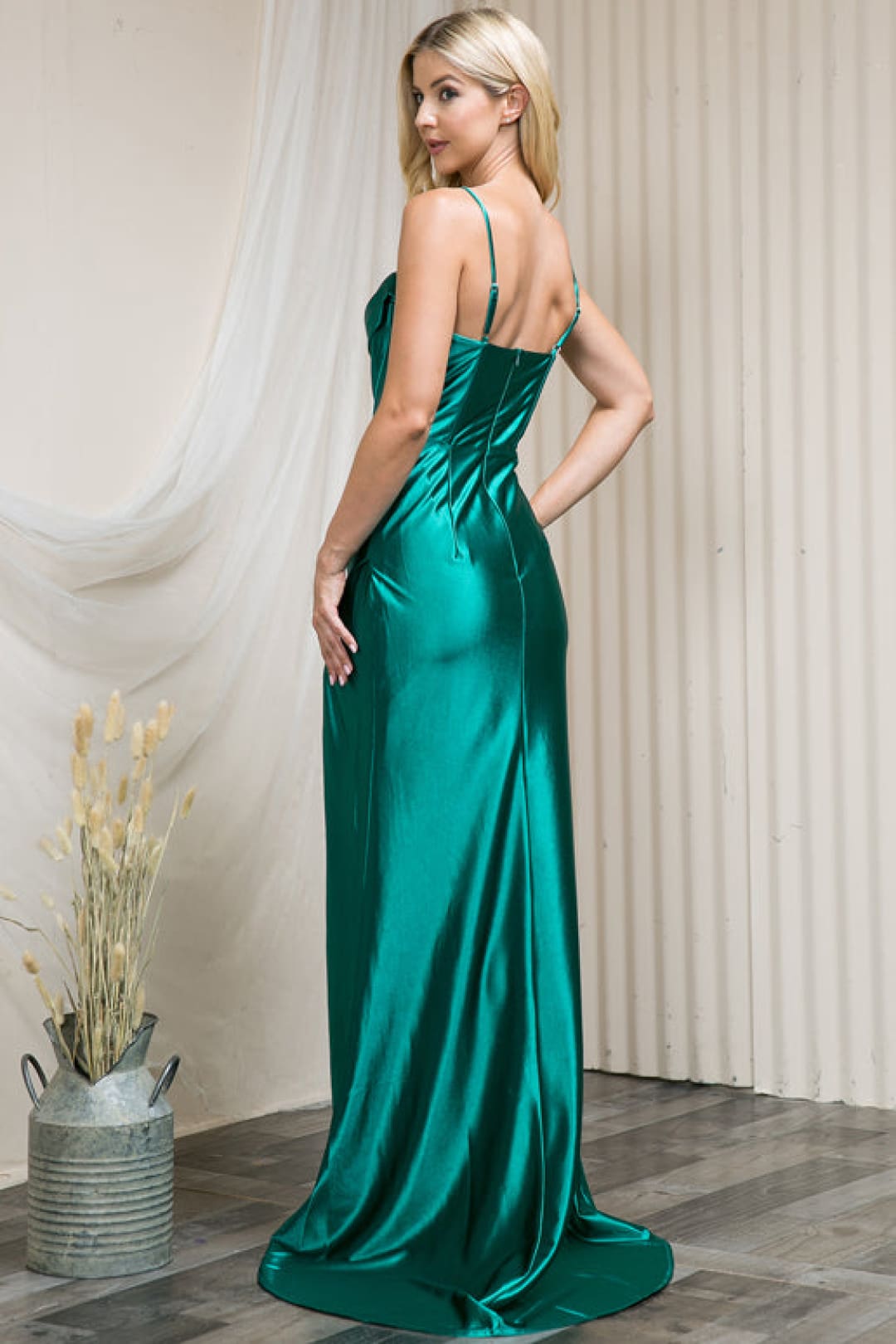 Amelia Couture 20115 Spaghetti Straps Slit Evening Formal Gown - Dress