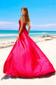 Amelia Couture 3013 Strapless Lycra Side Cape Long Evening Prom Gown - Dress