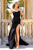 Amelia Couture 3013 Side Cape Evening Pageant Gown - BLACK / 2 - Dress