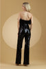 Amelia Couture 3019 Sequin Feather Strapless Jumpsuit with Side Pocket - Dress