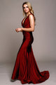 Amelia Couture 370 Sleeveless Bodycon Stretchy Bridesmaids Dress - BURGUNDY / 4 - Dress