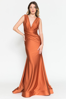 Burnt Orange Bridesmaid Dresses-Inexpensive Amelia Couture 370 Bodycon
