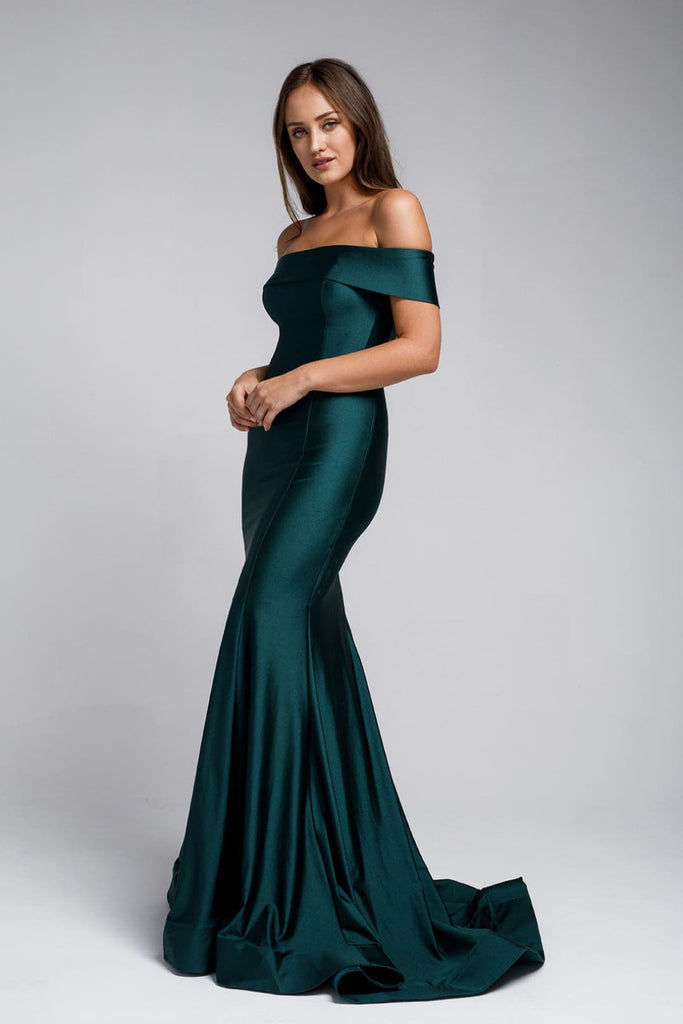 Off the Shoulder Bodycon Dress - LAA373 - GREEN / 4