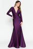 Stretchy Evening Prom Gown - EGGPLANT / 2