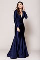Stretchy Evening Prom Gown - NAVY / 2