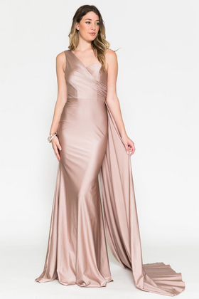 Dusty rose Bridesmaid Dresses-Inexpensive Amelia Couture 387 One Shoulder