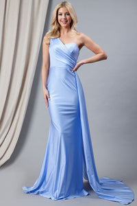 Prom Stretchy Evening Gown - POWDER BLUE / 2