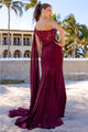Amelia Couture 388 One Shoulder Cape Long Floral Formal Evening Dress
