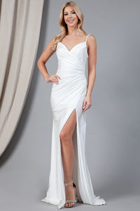 Evening Sexy Simple Gown - WHITE / 2