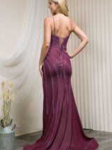 Amelia Couture 397 Glitter Rhinestone Stretchy Red Carpet Prom Gown