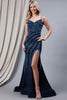 Amelia Couture 397 Strappy Back Red carpet Gown - Navy / 2