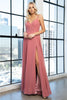 Simple Chiffon Bridesmaids Dress - LAA477 - Rusty Rose / 2