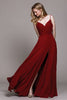 Simple Chiffon Bridesmaids Dress - LAA477 - Burgundy / 2