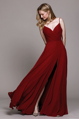 Wine Bridesmaid Dresses-Inexpensive Amelia Couture 477 Straps Prom