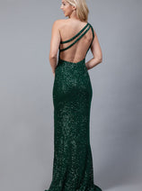 Amelia Couture 5041 Unique One Shoulder Sequin Long Prom Dress