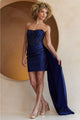 Amelia Couture 5060S Scoop Neck Corset Ruched Short Party Dress - NAVY / Dress