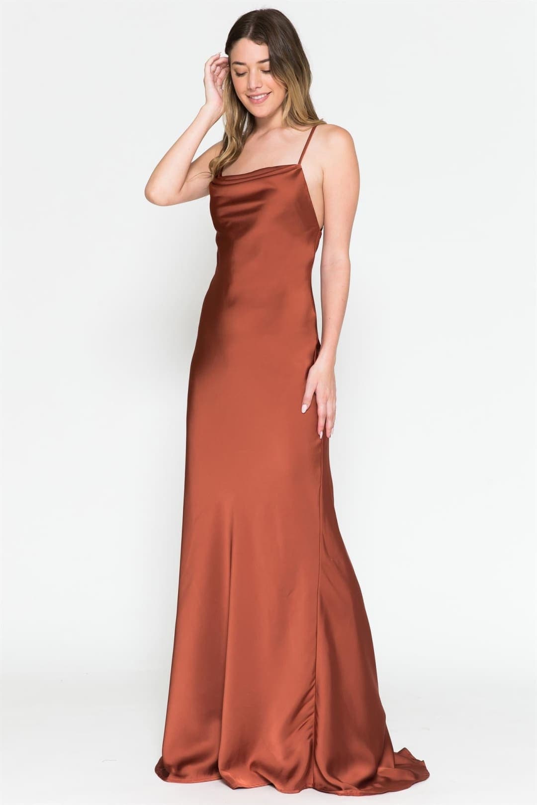 Simple & Classy Bridesmaids Dress - Burnt Orange / 2