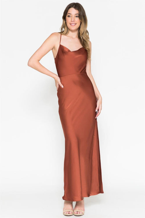 Simple Bridesmaid Dresses - Burnt Orange / 2