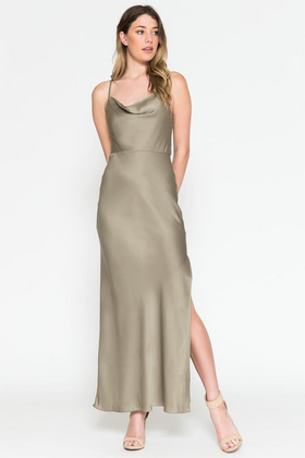 Olive Green Bridesmaid Dress - Inexpensive 6115 Simple