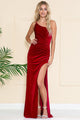Prom Velvet Long Dress - LAA6118 - RED / 2 - Dress