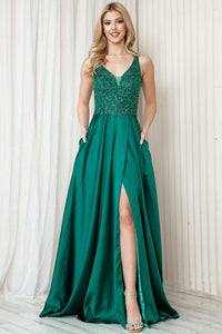 Formal Pageant Gown - EMERALD GREEN
