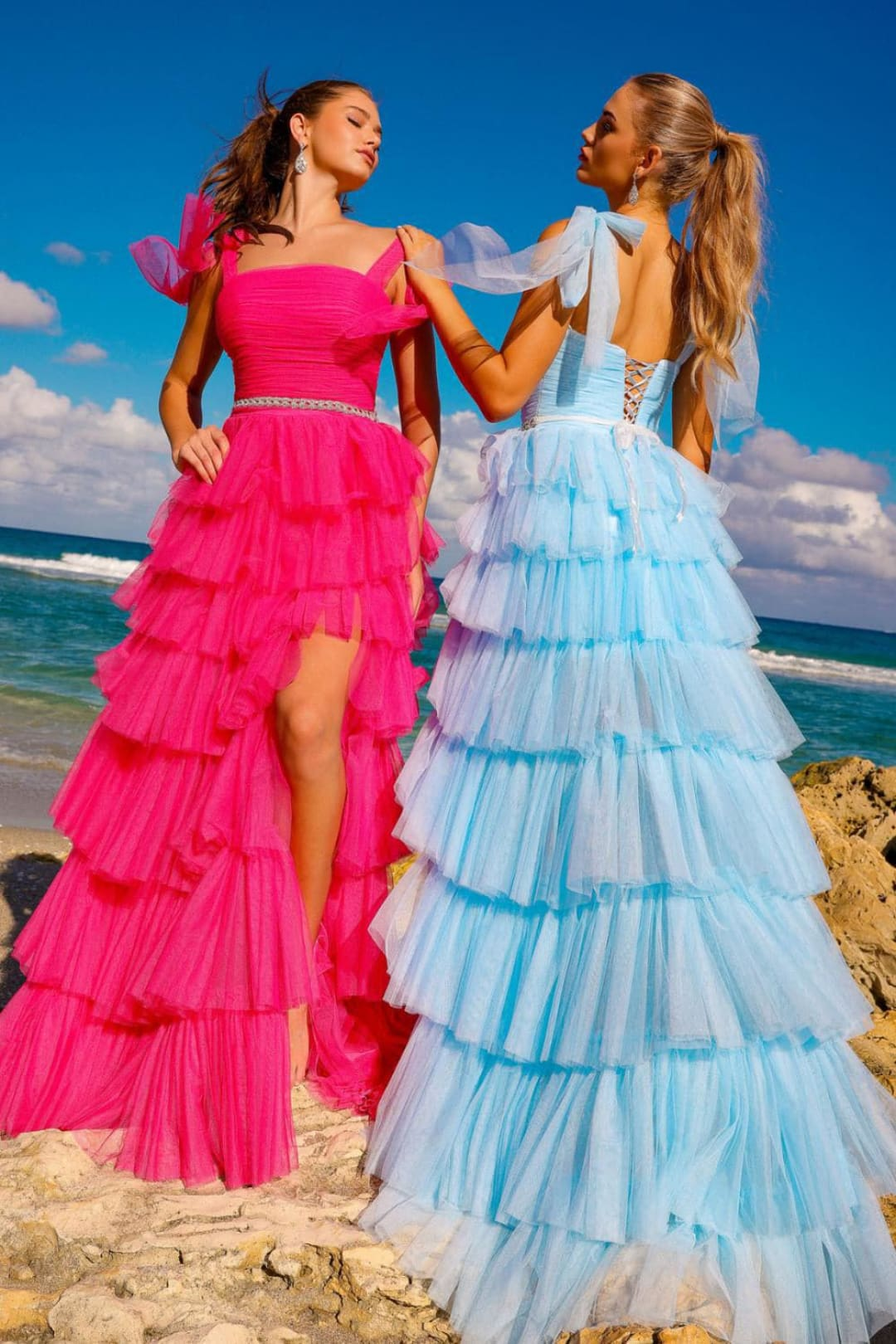lace up tiered dress Amelia Couture 6125 Ruffled A-line Prom Gown COLOR:Grey LIVE 10/24/2025 LW Mini Dresses Perfect for up charm and tiered