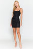 Embroidered Short Cocktail Dress - LAA7010S - BLACK