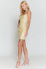 Amelia Couture 7010S Sleeveless Embroidered Short Dress - YELLOW / Dress