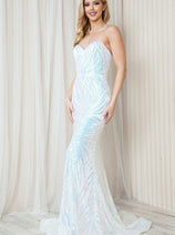 Mermaid Train Sweetheart Sequin Evening Dress 7028
