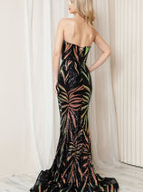 Mermaid Train Sweetheart Sequin Evening Dress 7028