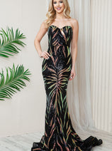 Mermaid Train Sweetheart Sequin Evening Dress 7028