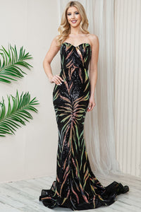 Glittery Mermaid Dress - Black