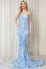Glittery Mermaid Dress - Blue
