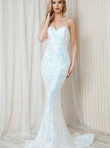 Mermaid Train Sweetheart Sequin Evening Dress 7028