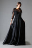 Amelia Couture 7041 Illusion 3/4 Sleeve Mother of the Groom Gown - BLACK / 10 - Dress